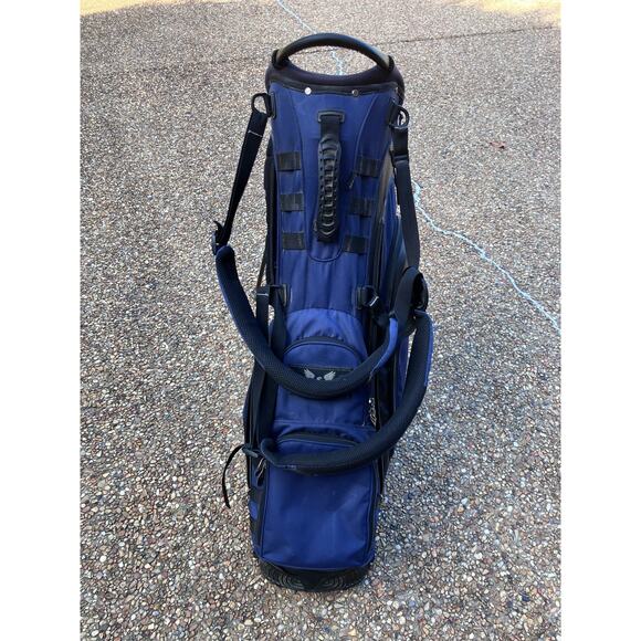 Subtle Patriot Golf Tier 1 Stand / Carry Bag 5-way Top Blue Used Pockets - Picture 3 of 12